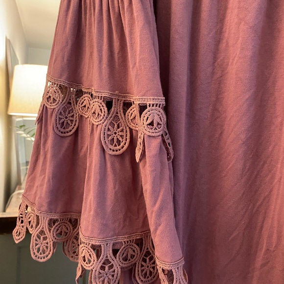 Lapis, M, off the shoulder full boho sleeve, crochet detailing, great condition! - Picture 4 of 8